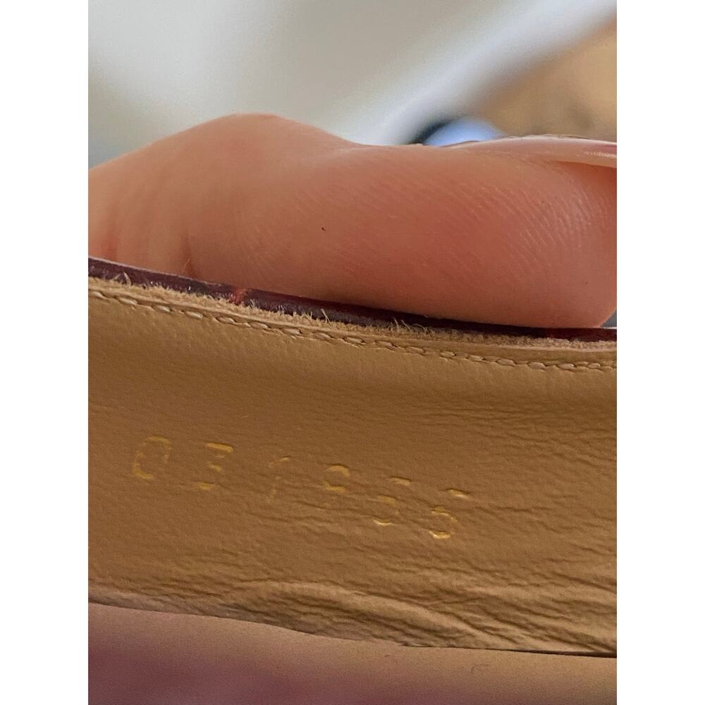 Chloe Laurena Croc Embossed Leather Ballet Flats Brown 38.5/ US 8.5 - Picture 6 of 8